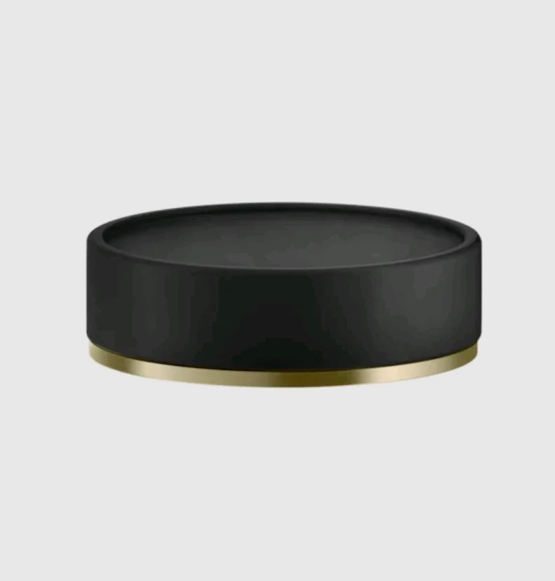 Мыльница, Gessi, Inciso, шгв 115*115*35, цвет-чёрный/Brushed Brass PVD