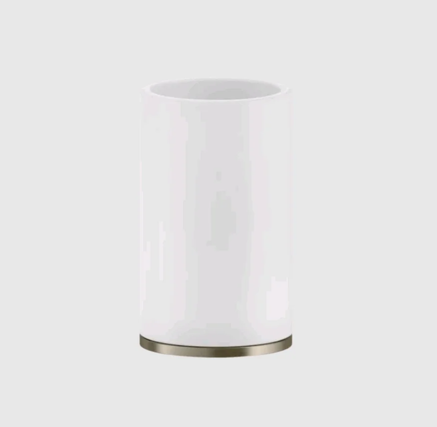 Стакан, Gessi, Inciso, шгв 75*75*127, цвет-белый/Finox Brushed Nickel