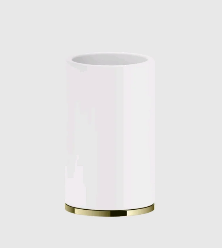 Стакан, Gessi, Inciso, шгв 75*75*127, цвет-белый/Brass PVD