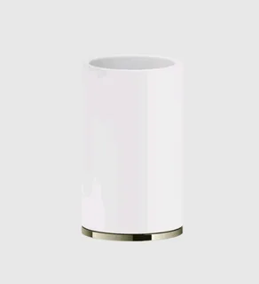 Стакан, Gessi, Inciso, шгв 75*75*127, цвет-белый/Nickel PVD