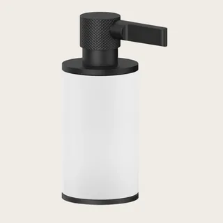 Дозатор для жидкого мыла, Gessi, Inciso, шгв 75*118*191, цвет дозатора-черный матовый/белый