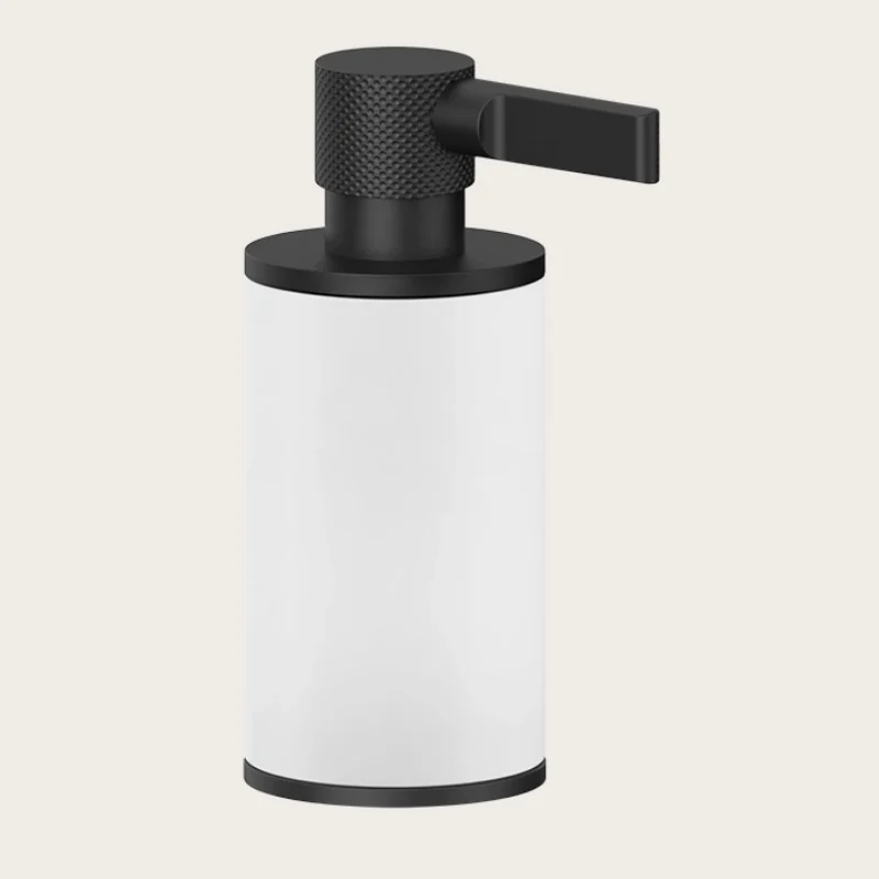 Дозатор для жидкого мыла, Gessi, Inciso, шгв 75*118*191, цвет дозатора-черный матовый/белый