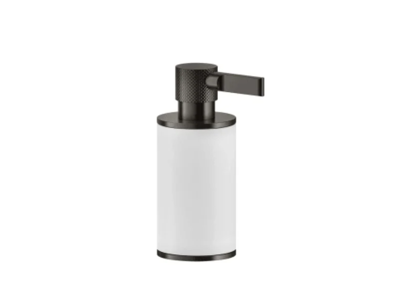 Дозатор для жидкого мыла, Gessi, Inciso, шгв 75*118*181, цвет-Black Metal Brushed PVD/белый