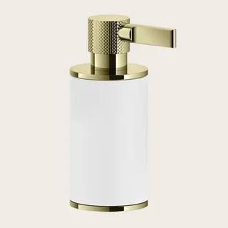 Дозатор для жидкого мыла, Gessi, Inciso, шгв 75*118*191, цвет дозатора-Brass PVD/белый — иконка