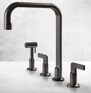 Смеситель для кухни, Gessi, Inciso, цвет-Black Metal Brushed PVD