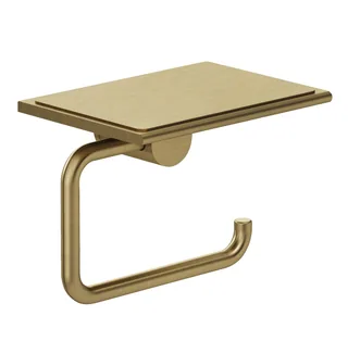 Бумагодержатель, Kludi, VELA R, без крышки, с полкой, шгв 139*100*111, цвет-Brushed Gold — иконка