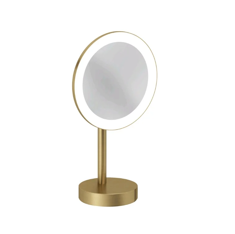 Косметическое зеркало, Kludi, VELA R, с подсветкой, цвет-Brushed Gold