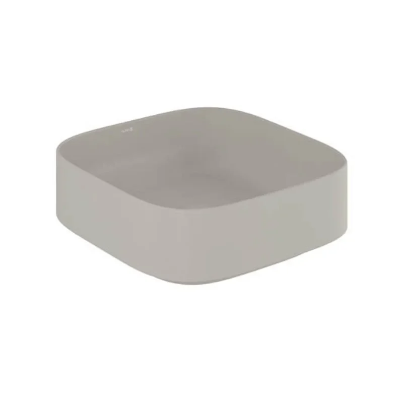 Раковина, Kludi, RESA C, soft-edge, шгв 400*400*140, отверстия для смесителя-отсутствуют, цвет-серо-бежевый матовый