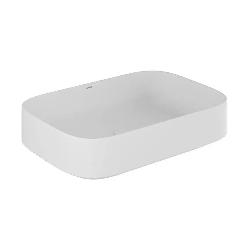 Раковина, Kludi, RESA S, soft-edge, шгв 600*400*140, отверстия для смесителя-отсутствуют, цвет-белый матовый