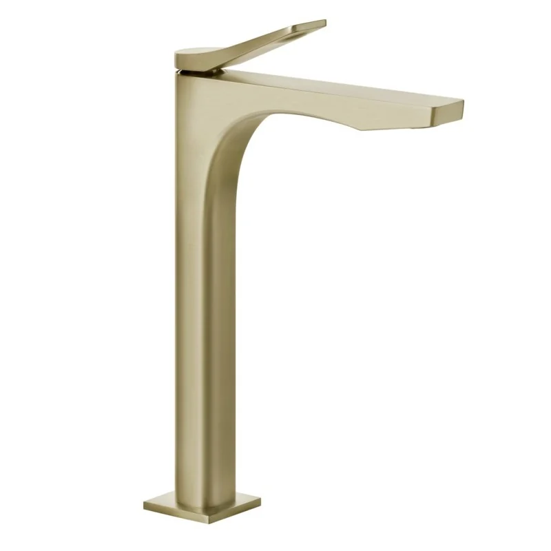 Смеситель для раковины, Gessi, Rilievo, цвет-Brushed Brass PVD
