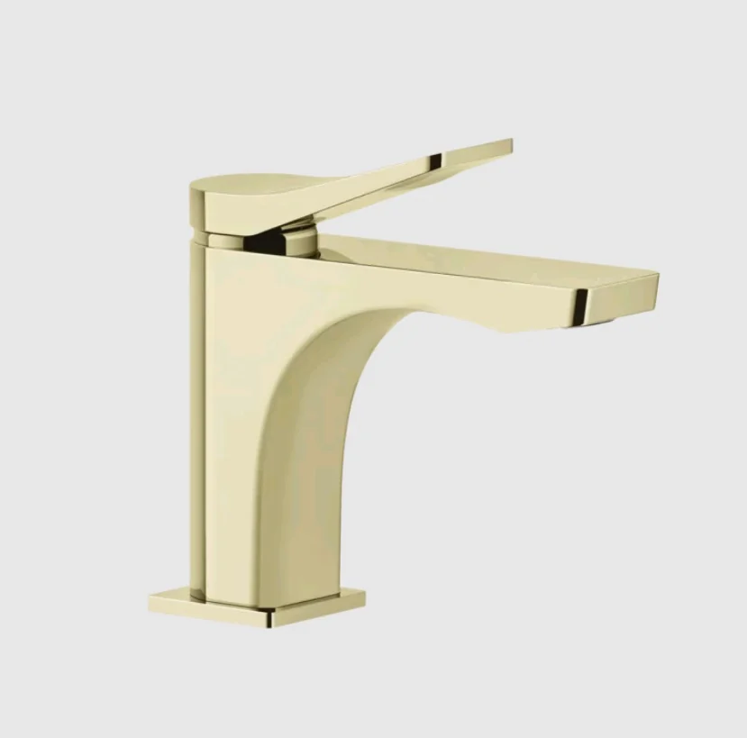 Смеситель для раковины, Gessi, Rilievo, цвет-Brass PVD