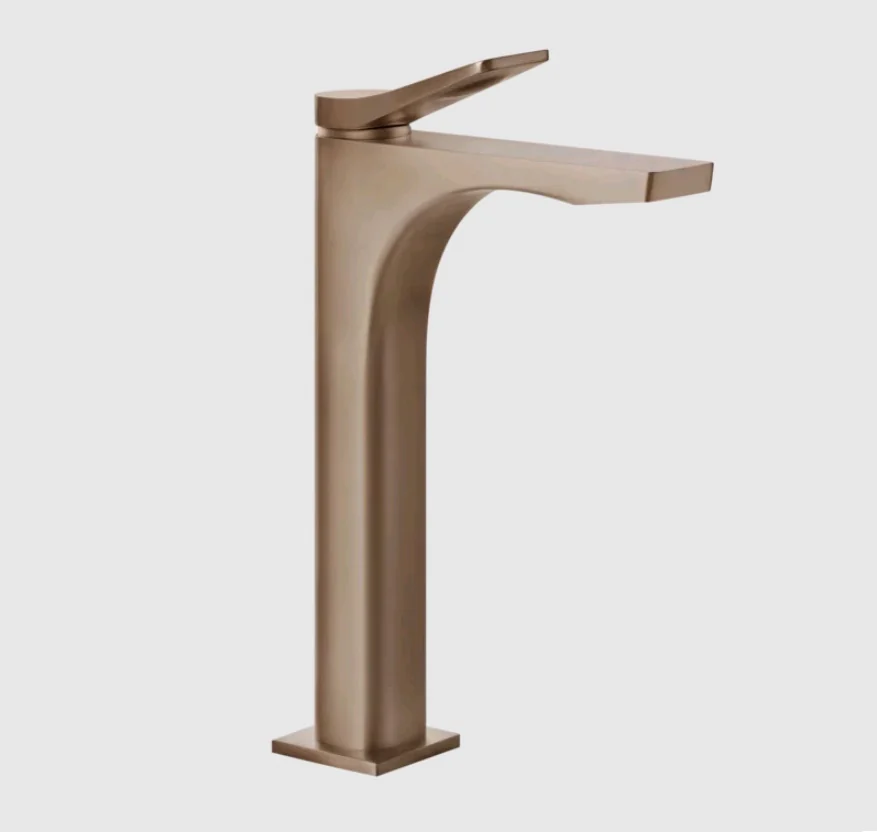 Смеситель для раковины, Gessi, Rilievo, цвет-Copper Brushed PVD