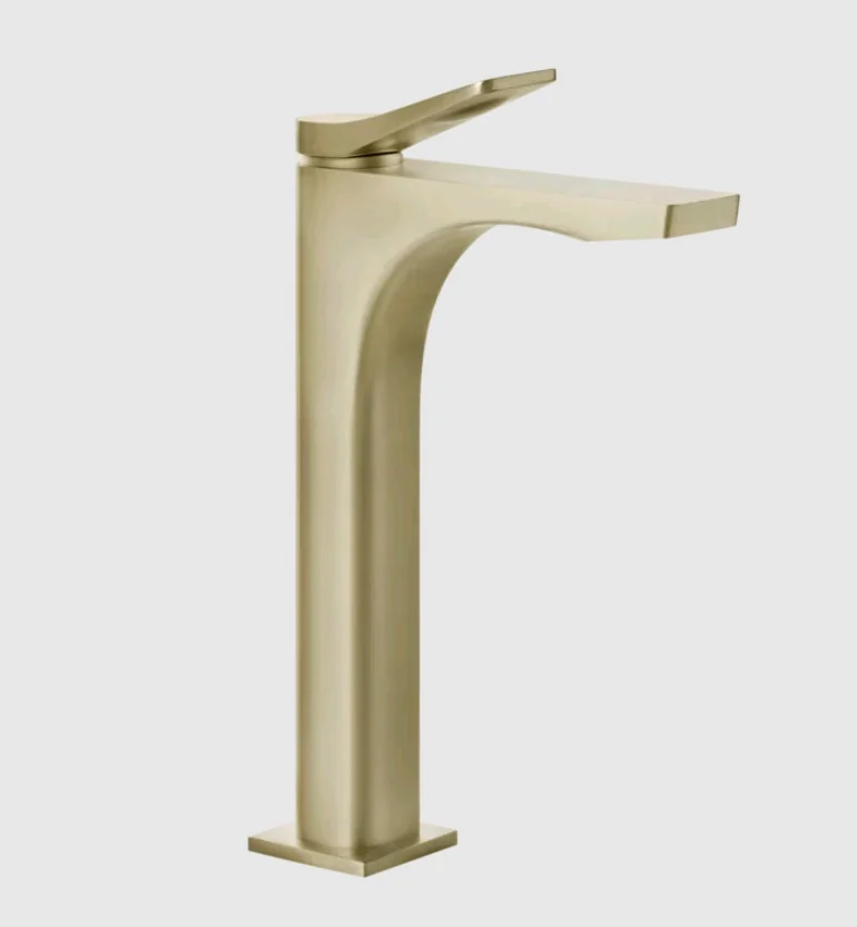 Смеситель для раковины, Gessi, Rilievo, цвет-Brushed Brass PVD