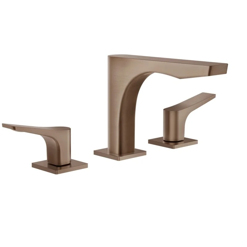 Смеситель для раковины, Gessi, Rilievo, цвет-Copper Brushed PVD