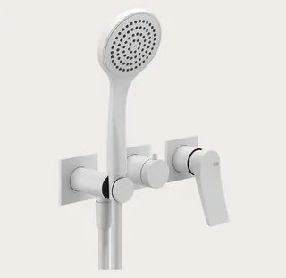 Смеситель для душа, Gessi, Rilievo, на 2 потребителя, цвет-Matt White — иконка