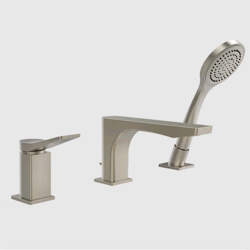 Смеситель для ванны и душа, Gessi, Rilievo, цвет-Finox Brushed Nickel