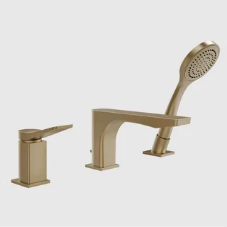Смеситель для ванны и душа, Gessi, Rilievo, цвет-Warm Bronze Brushed PVD
