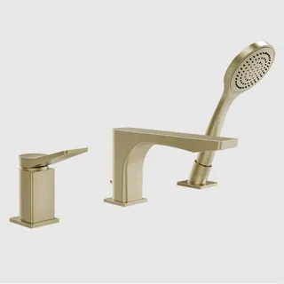 Смеситель для ванны и душа, Gessi, Rilievo, цвет-Brushed Brass PVD