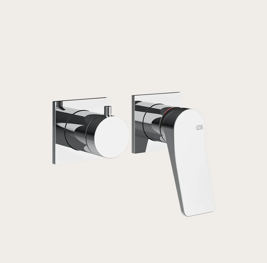 Смеситель для душа, Gessi, Rilievo, на 2 потребителя, настенный встраиваемый, цвет-хром