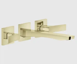 Смеситель для раковины, Gessi, Rilievo, цвет-Brass PVD