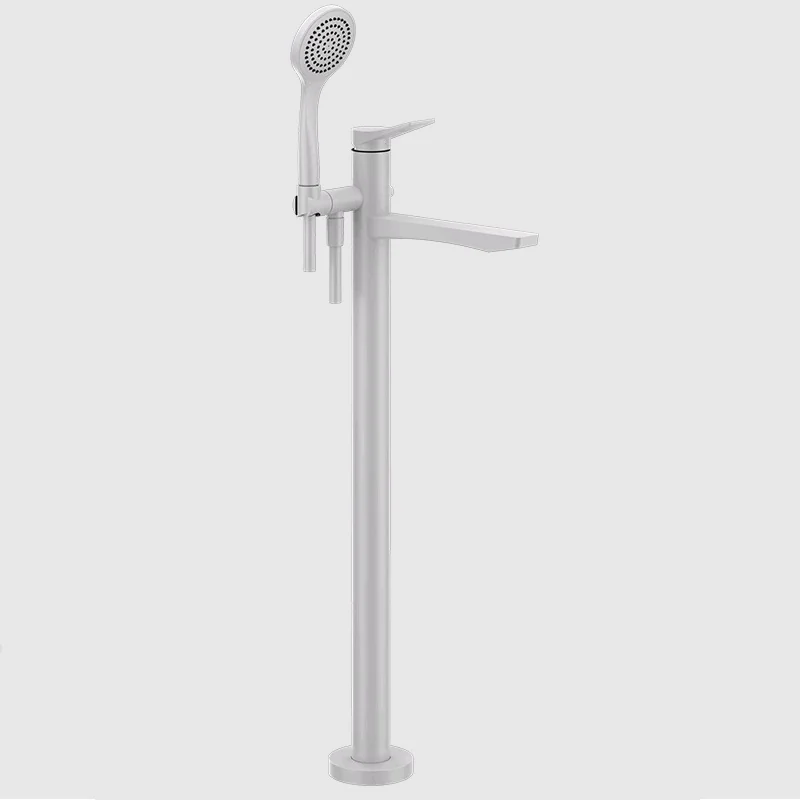 Смеситель для ванны и душа, Gessi, Rilievo, напольный, цвет-белый матовый