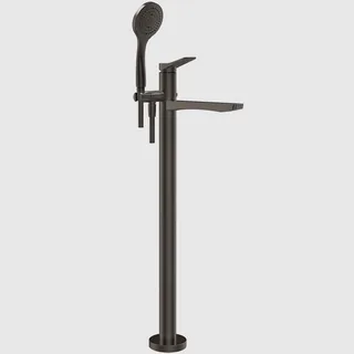 Смеситель для ванны и душа, Gessi, Rilievo, напольный, цвет-Black Metal Brushed PVD