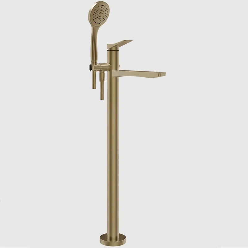 Смеситель для ванны и душа, Gessi, Rilievo, напольный, цвет-Warm Bronze Brushed PVD
