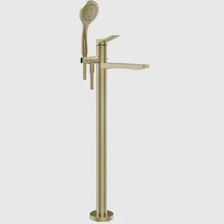 Смеситель для ванны и душа, Gessi, Rilievo, напольный, цвет-Brushed Brass PVD