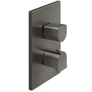 Смеситель для душа, Gessi, Rilievo, на 2 потребителя, цвет-Black Metal Brushed PVD