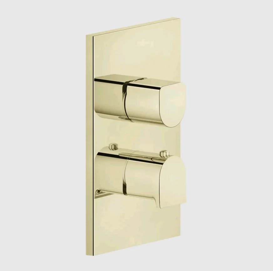Смеситель для душа, Gessi, Rilievo, на 2 потребителя, цвет-Brass PVD
