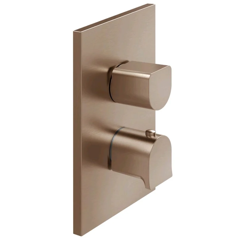 Смеситель для душа, Gessi, Rilievo, на 3 потребителя, цвет-Copper Brushed PVD