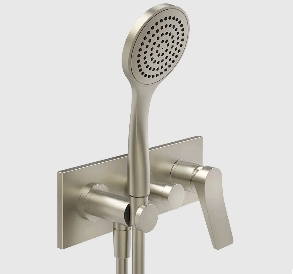 Смеситель для душа, Gessi, Rilievo, на 2 потребителя, цвет-Finox Brushed Nickel