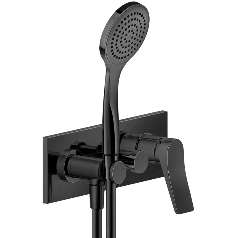 Смеситель для душа, Gessi, Rilievo, на 2 потребителя, цвет-Black Metal PVD