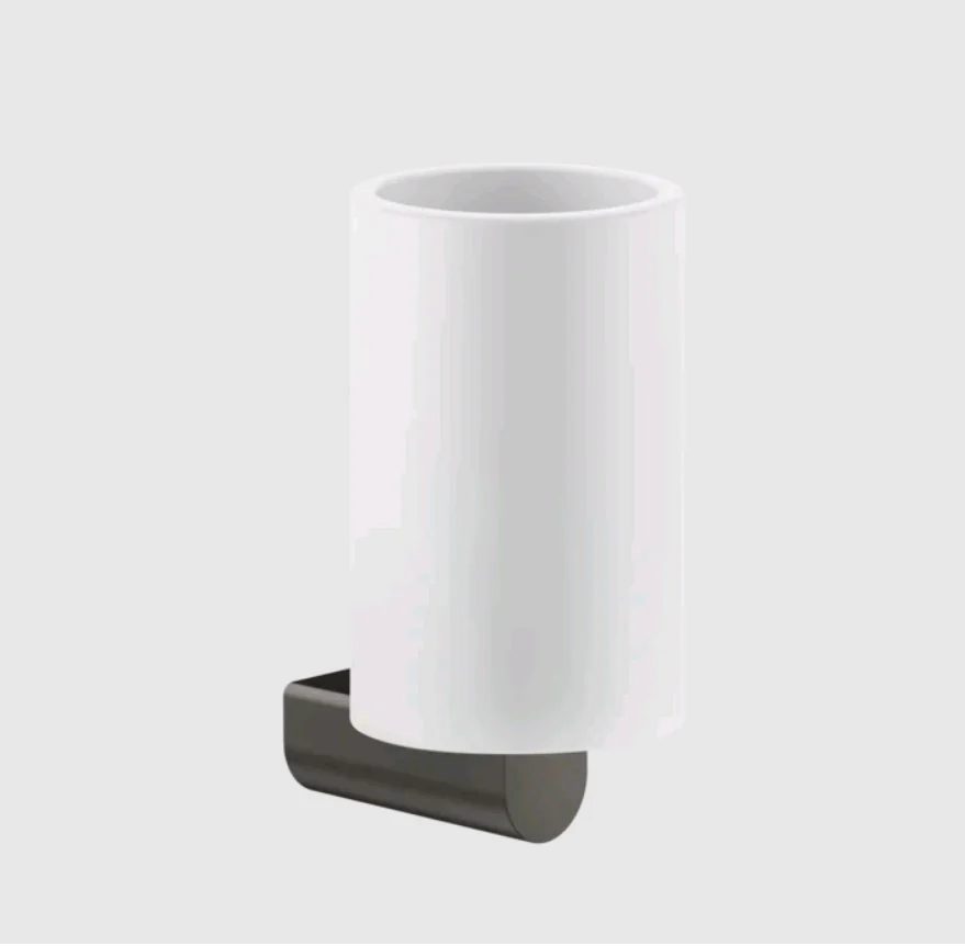 Стакан, Gessi, Rilievo, шгв 75*100*150, цвет-белый/Black Metal Brushed PVD