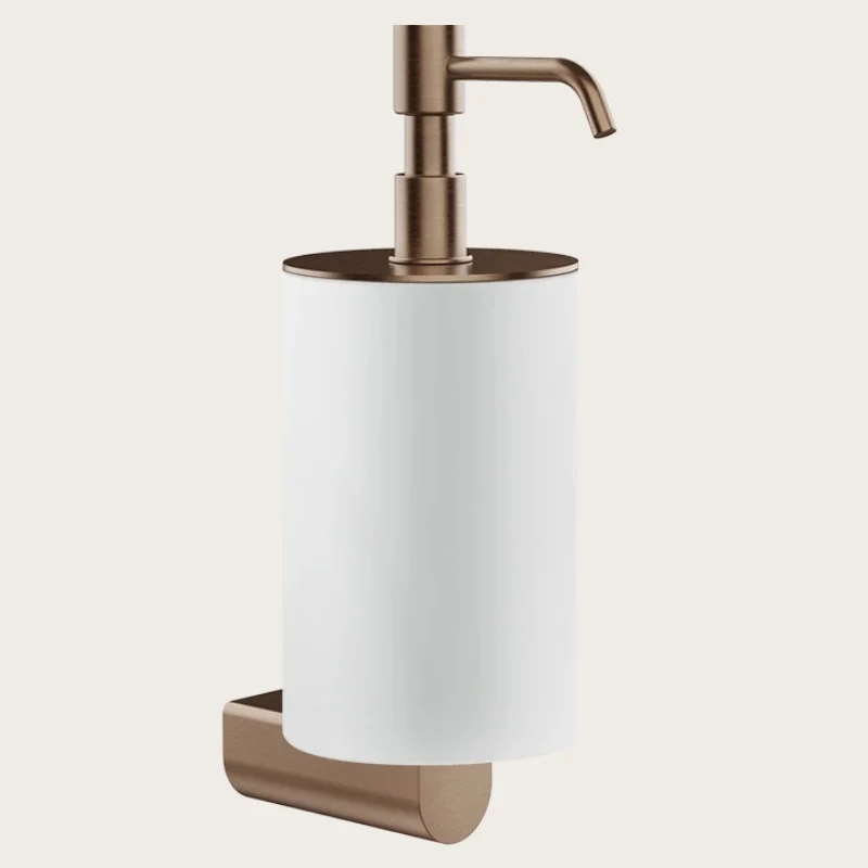 Дозатор для жидкого мыла, Gessi, Rilievo, шгв 75*121*222, цвет дозатора-Copper Brushed PVD/белый
