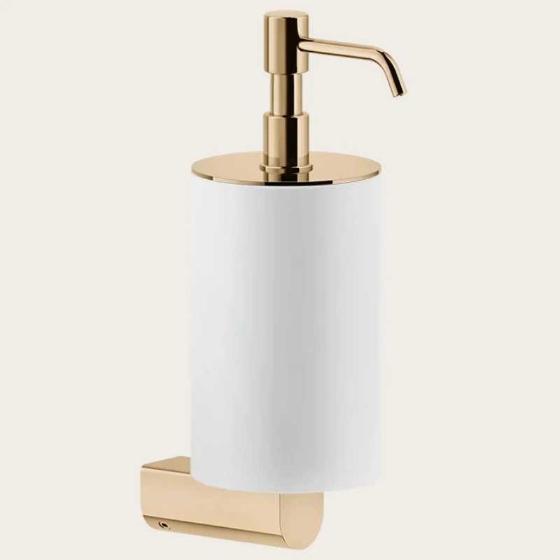 Дозатор для жидкого мыла, Gessi, Rilievo, шгв 75*121*222, цвет дозатора-Warm Bronze PVD/белый