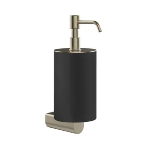 Дозатор для жидкого мыла, Gessi, Rilievo, шгв 75*121*222, цвет дозатора-черный/Finox Brushed Nickel