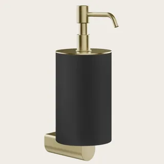 Дозатор для жидкого мыла, Gessi, Rilievo, шгв 75*121*222, цвет дозатора-Brushed Brass PVD/чёрный