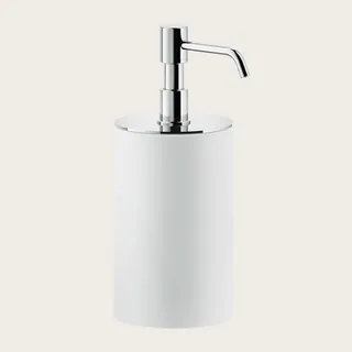 Дозатор для жидкого мыла, Gessi, Rilievo, шгв 75*97*194, цвет дозатора-хром/белый — иконка