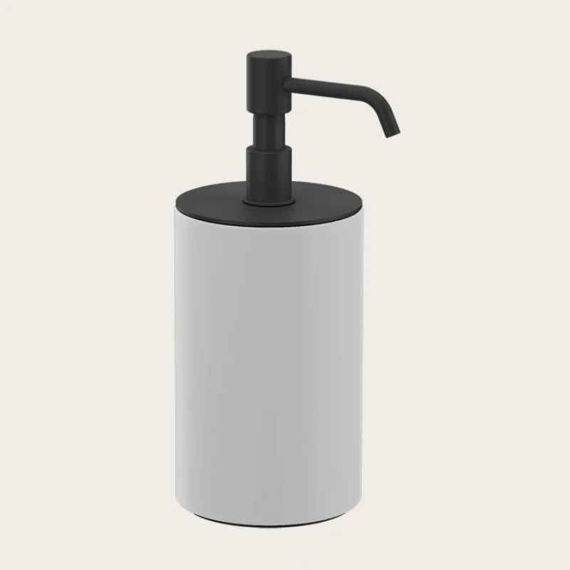 Дозатор для жидкого мыла, Gessi, Rilievo, шгв 75*97*194, цвет дозатора-черный матовый/белый