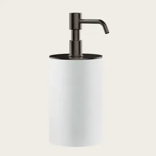 Дозатор для жидкого мыла, Gessi, Rilievo, шгв 75*97*194, цвет дозатора-Black Metal Brushed PVD/белый