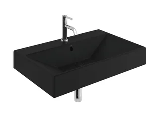 Раковина, Kludi, RESA, шгв 610*505*165, отверстия для смесителя-1, цвет-черный матовый