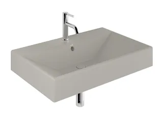 Раковина, Kludi, RESA, шгв 610*505*165, отверстия для смесителя-1, цвет-серо-бежевый матовый
