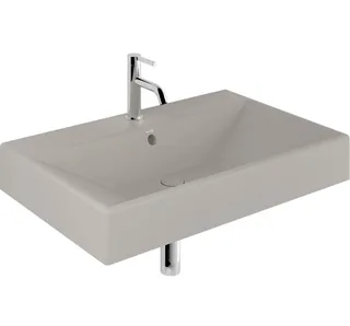Раковина, Kludi, RESA, шгв 810*505*165, отверстия для смесителя-1, цвет-серо-бежевый матовый