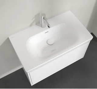 Раковина, Villeroy&Boch, Skyla, шгв 800*460*115, отверстия для смесителя-1, цвет-альпийский белый