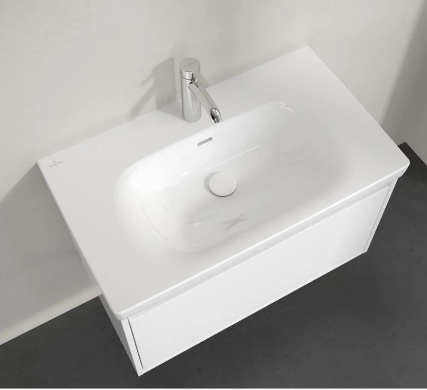 Раковина, Villeroy&Boch, Skyla, шгв 800*460*115, отверстия для смесителя-1, цвет-альпийский белый