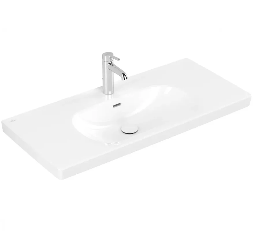 Раковина, Villeroy&Boch, Skyla, шгв 1000*470*165, отверстия для смесителя-1, цвет-альпийский белый (белый Alpin)
