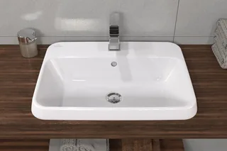 Раковина, Villeroy&Boch, Architectura, шгв 600*450*125, отверстия для смесителя-1 сквозное, 2 промаркированных, CeramicPlus, цвет-альпийский белый