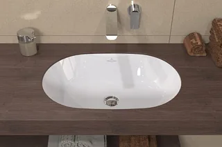 Раковина, Villeroy&Boch, Architectura, шгв 570*375*175, отверстия для смесителя-отсутствуют, CeramicPlus, цвет-альпийский белый
