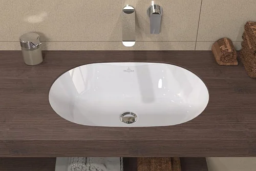 Раковина, Villeroy&Boch, Architectura, шгв 570*375*175, отверстия для смесителя-отсутствуют, CeramicPlus, цвет-альпийский белый